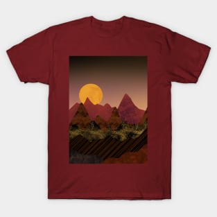 MOUNTAINS Nature Sunset Landscape T-Shirt